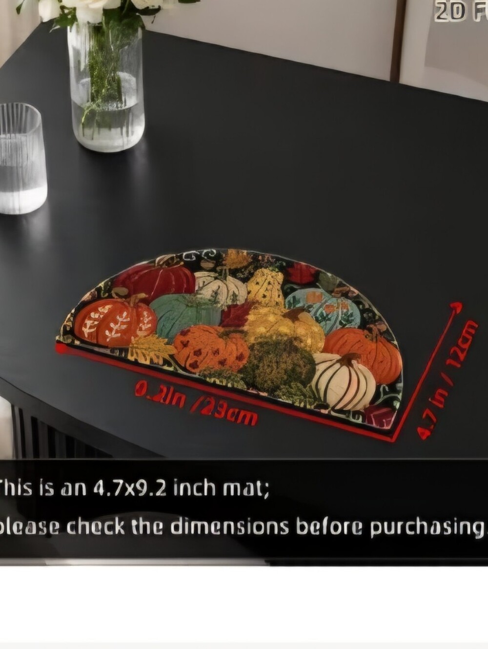 New Autumn Pumpkin Half-Round Decorative Mat - 1626-299